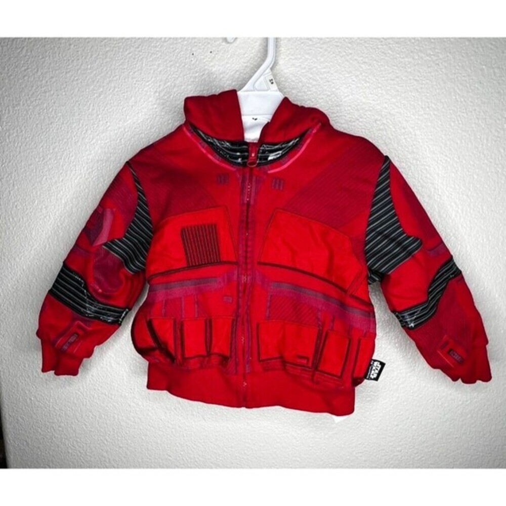 Disney Sith Trooper Zip-Up Red Hoodie Jacket Boys Star Wars Sz 2T Outdoor Lounge
